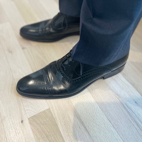 Johnston & Murphy Handcrafted in Italy Black Dress Shoes Size 11.5